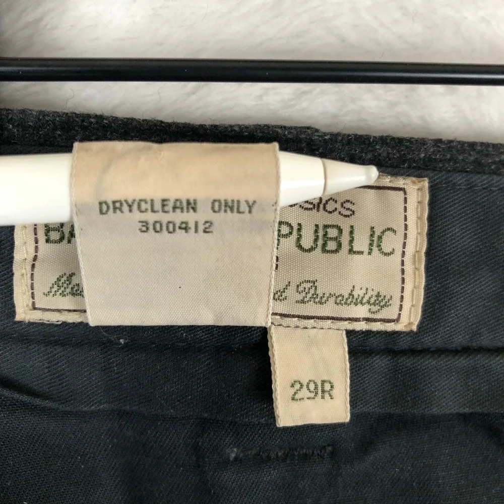 VTG BANANA REPUBLIC Original Classics Wool Blend Trousers Men's 29R Gray Flat
